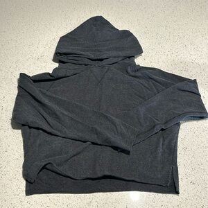 lululemon soft cotton crop gray cutoff hoodie